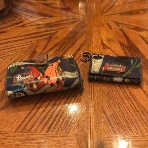 Sakroots wallet and card holder with key chain